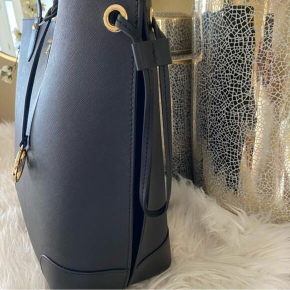 Michael Kors Black Tote Bag with Gold Accents - Picture 13 of 16